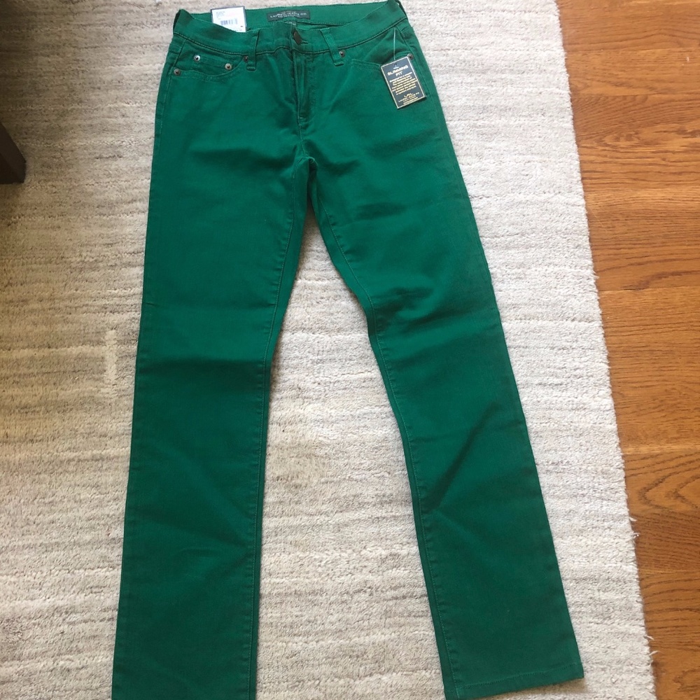 Ralph Lauren NWT Slimming Modern Green Jeans 2P